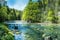 Muralo Fabelhafte Selbstklebende Vlies Fototapete Wald Bäume Wasserfall Natur Moderne Tapete Wohnzimmer Schlafzimmer Wandbilder Wandtapete XXL Luxus Abstrakt Br.208xHö.146