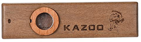 Btuty Hölzernes Kazoo Musikinstrument Ukulele Gitarrenpartner Holz Harmonika mit Metallbox für Musikliebhaber