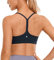 CRZ YOGA Damen Butterluxe Racerback Sport BH Gepolstert Ohne Bügel Y-Rücken Yoga Bra Sommer Atmungsaktiv Spaghetti Top Echte Marine M
