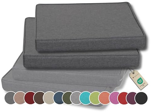 Gutekissen® Stuhlkissen Polsterauflage Auflage für Stühle/Bänke für Haus und Garten Sitzauflage Gartenkissen Sitzkissen viele Farben FK5 (40x40, Anthrazit, 2)