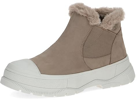 CAPRICE Damen Stiefeletten ohne Absatz Climotion aus Leder Gefüttert Weite G, Braun (Mud Nubuc), 38 EU