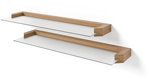 Homlando Hängeregal AURIS 60cm 2er-Set Regale Hängendes Regal Bücherregal MDF-Platte, gehärtetes Glas (Wotan-Eiche)