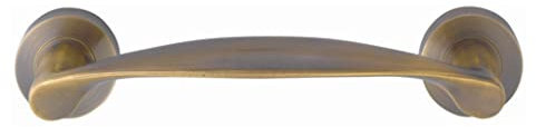 AZERODESIGN Asa tirador manillon para puertas de madera y puertas correderas acabado baño color bronce, medida entre centros de rosetas 200mm,medida total 250mm