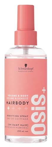 Schwarzkopf Professional OSiS Hairbody Volumen Spray Non Aerosol Weicher Haargriff Nicht Klebend Entwirrend Hitzeschutz Leichter Halt 200 ml