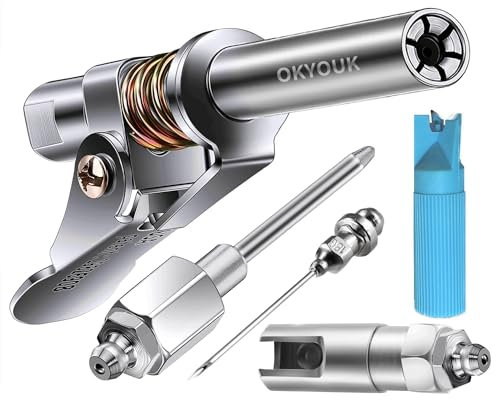 OKYOUK Minimum Grease Gun Coupler (Only 0.53 ),High Pressure Coupler Quick Release Grease Tips,Fit All 1/8 NPT Manual/Electric Grease Gun,for Greasing Locks onto Zerk Fittings (Greaser Adapter Set)
