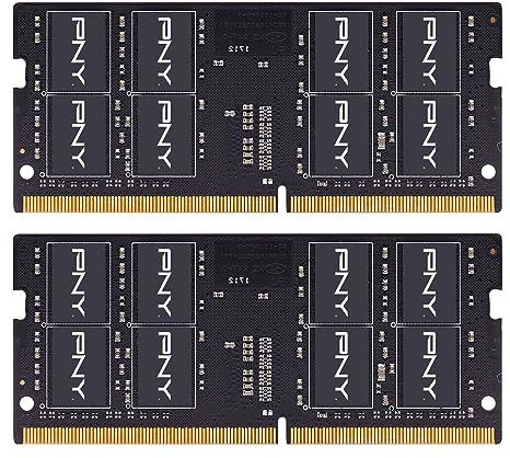 PNY Performance 64GB (2x32GB) DDR4 DRAM 3200MHz (PC4-25600) CL22 1.2V Dual Rank Notebook/Laptop (SODIMM) Kit de mémoire pour Ordinateur Portable - MN64GK2D43200-TB