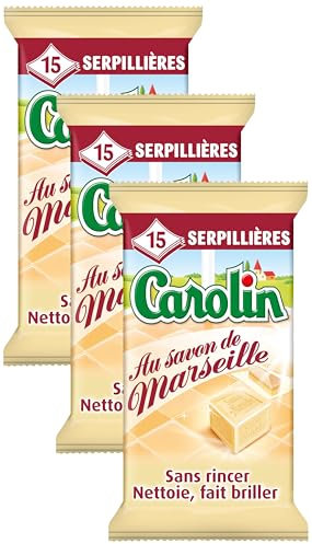 Carolin Lingettes Sols Savon de Marseille x15 (Lot de 3)