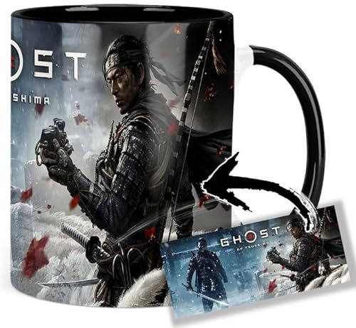 Ghost Of Tsushima Jin Sakai B Tasse Innen & Henkel Schwarz Keramikbecher Mug