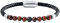 COAI Bracelet Cuir Tressé Œil de Tigre Rouge Onyx Mat Homme L 23cm