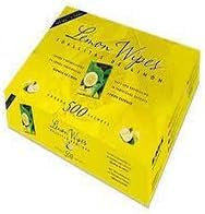 Caja Toallitas Limón, Caja Toallitas Marisco, Envueltas individualmente, Aroma Limon, Toallitas Refrescantes. Ideales para Hogar y Restaurantes (500)