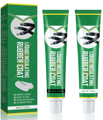 Allony Cinta Aislante Liquida, Electricistacinta Aislante, Cinta Aislante en Blanco y Negro, Cinta Líquida Impermeable y Aislante Resistente a Altas Temperaturas Multifuncional