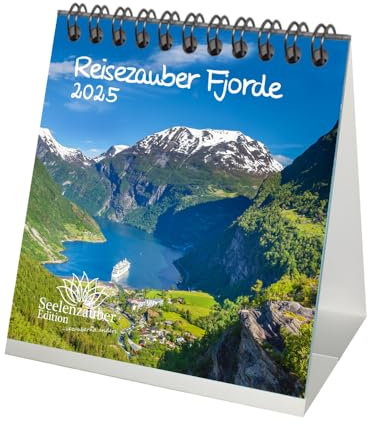 Reisezauber Fjorde Kalender für 2025 Format 10cm x 10cm Fjord Norwegen Reise Land Urlaub - Seelenzauber