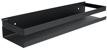 DOESS Caddy de Doccia - Porta shampoo, Doccia senza foratura, Rettangolare (nero, 40 cm)