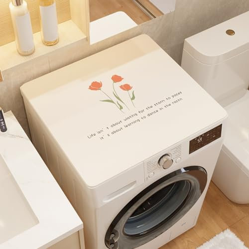 RobustWeg Washing Machine Cover Towel,Protege Machine A Laver,Dessus De Machine à Laver Anti-PoussièRe,AntidéRapant,Facile à Nettoyer,pour Machines à Laver SèChe-Linge,Micro-Ondes Domestique