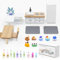 24PCS Miniature Dollhouse Kitchen Furniture Set, Wooden Mini Furniture Dollhouse Accessories with Mini Food Refrigerator, Pretend Play Furniture Toys for Kids Age 3+ Birthday