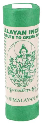 GURU SHOP Himalayan Incense, Tibetische Räucherstäbchen, Natürliches Räucherwerk - Tribute Green Tara, 11x3x3 cm