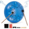 Steel Tongue Drum, 6 Zoll 8 Töne Zungentrommel Pan Drum Percussion Steel Instrument Handpan Steel mit Tragetasche, 2 Trommelstöcken, 4 Fingerlingen, Geeignet für Meditation Yoga Klangheilung (Blau)