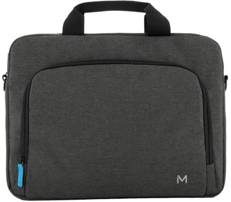 MOBILIS Sacoche toploading pour Ordinateur Portable 14-16, Sac à Bandoulière avec Pochette PC 15.6 & Poche Accessoires, Dark Grey