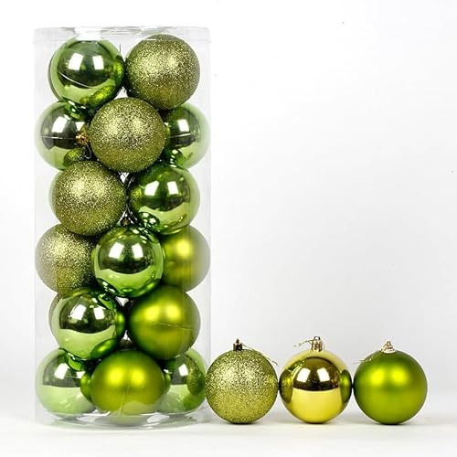 Christbaumkugeln, 4 cm, bunt, bruchsicher, Kunststoff, dekorative Kugeln für Weihnachtsbaum, Urlaub, Party, Hochzeit, Dekoration, Grün, 24 Stück