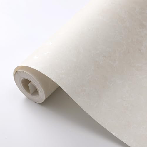 Camiraft Beige Wallpaper for Living Room Bedroom Hallway Fireplace -Slightly Glossy Cracked Textured Wall Paper with Distressed Pattern, Textured Finish & Flash Design,950 * 53cm