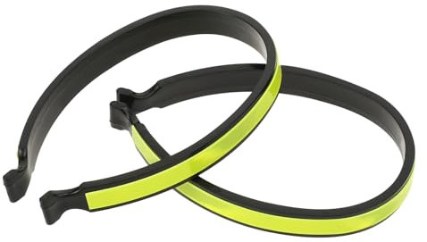 Psyqtsuary 2 Stück Fahrradklammer Reflektierende Hosenklammern, Fahrrad Hosen Clips Hosenspangen, Hosenklammer Reflektierender Hosenklammer Reflektoren PVC Beschichtete Fahrradklammern