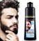 Bart- und Schnurrbarthaarfarbe für Männer für graues Haar zu schwarz in 5 Minuten Natürliche schwarze Schnurrbarthaarfarbe und Haarfärbeshampoo 200ml (Natural Black, 200ml)