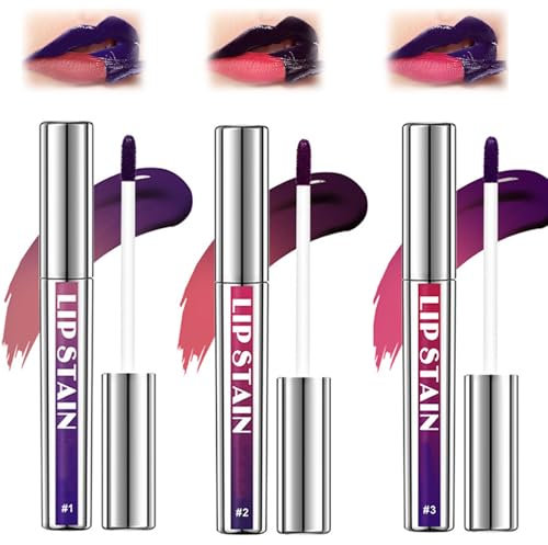 Lip Tint Stain Peel Off - Juego de delineador de labios de 3 colores, tinte de delineador de labios impermeable con acabado mate, labio hidratante Tinte para crear un color de (Mix)