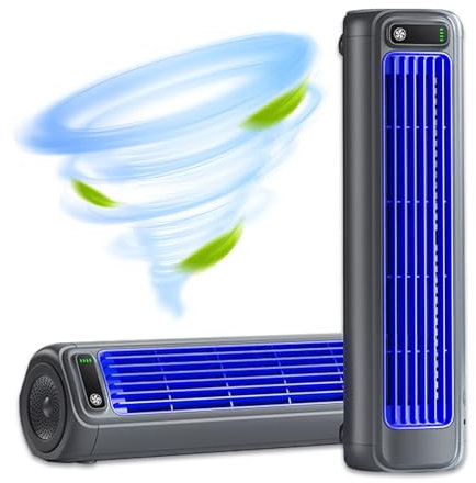 KUWUNG Outfany Ventilador Portátil Silencioso, Torre de Escritorio, 3 Modos, Enfriador de Aire Personal Recargable