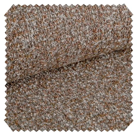novely® TROY Premium Bouclé-Polsterstoff | Hochwertiger Möbelstoff (500 g/m² Bezugsstoff Stoff Weich & Pflegeleicht | Meterware | 1lfm Farbe: 45 Terracotta-Grau