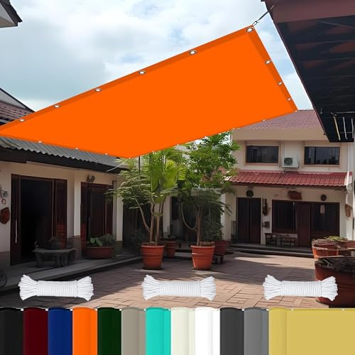 Schattierungsnetz 2.4 x 5.5 m Reißfest Uv-Schutz Nach Mass Polyestergewebe mit Seil Sonnensegel Sandkasten Schattenspender für Gewächshaus/Hinterhof, Orange