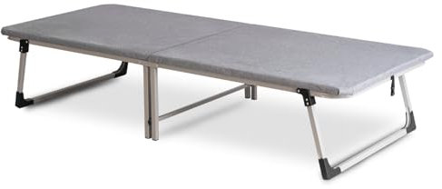 MEBEL ELITE Faltbett Gästebett Klappbar 190x80 cm – Reisebett Erwachsene mit Stabilem Stahlrahmen – Klappbett Camping Grau – Campingbett Leicht Faltbar & Tragbar - Kompakte Aufbewahrung, bis 250 kg