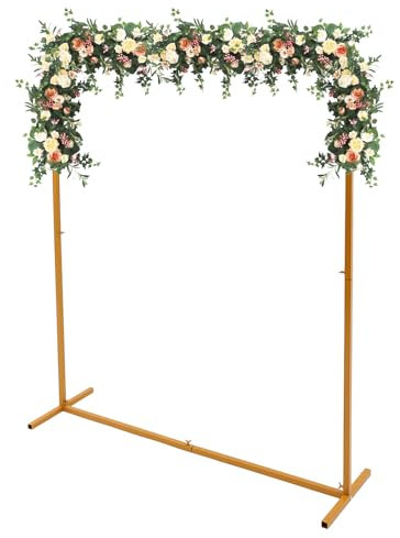 GCIUEMMH Metall Hochzeitsbogen (2m x 1,5m) Großer goldener Hochzeitsbogen aus Eisen | Metallbogen Traubogen Hochzeit Ballonbogen Gestell | Abnehmbarer Blumen Luftballons Ständer Hintergrund Deko Arch