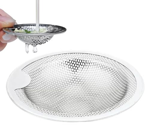 Dessin De Drain De Puits, Insertion De Grille Anti-ATA | avec Poignée en Acier Inoxydable pour Les Fruits De Légumes Et La Protection des Cheveux dans La Salle De Bain Et La Cuisine Filtre De Drainag