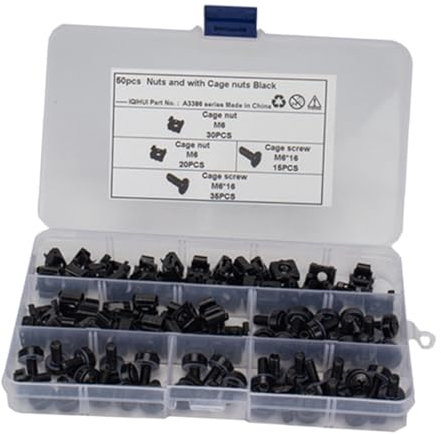 1Set Replacement Screws and Cage Nuts for Server Cabinets Resistant Easy to Use Computer Rack Accessory Compact and Lightweight Design