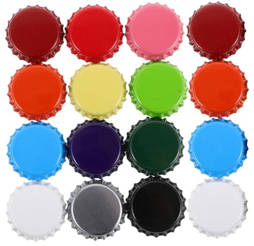 LOPUNER 60 Pièces Capsules de Bière Colorées pour Diy et Décoration Murale Kit Créatif Couleurs Matériaux pour et Projets Décoratifs
