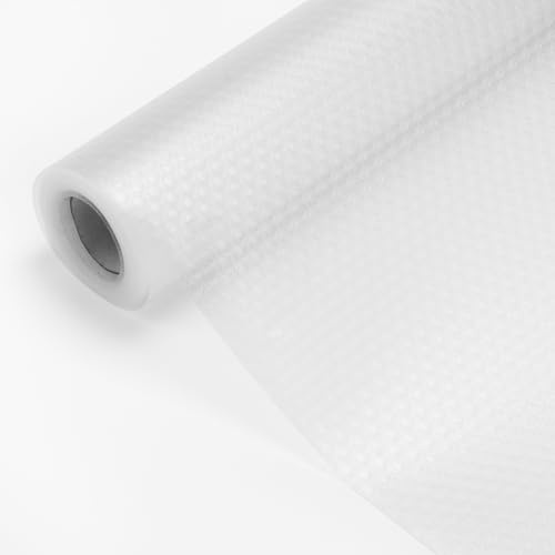STARNINE Waterproof Shelf Liners Mat Kitchen Drawer Cabinets Liner Oil Proof Non Slip Fridge Mats Cut to Size Fridge Cupboard Liner Mats EVA BPA Free (Transparent (White), 45cm x 3M)