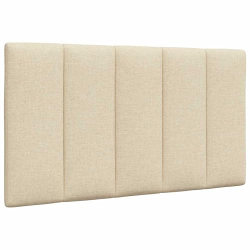 QJBSAVVA Kopfteil Hanko Creme 90 cm Stoff Wandpolster mit Reißverschluss und Klett LED Befestigung Weiches Polyester Rückenlehne für Bett 90 cm Breit Schlafzimmer