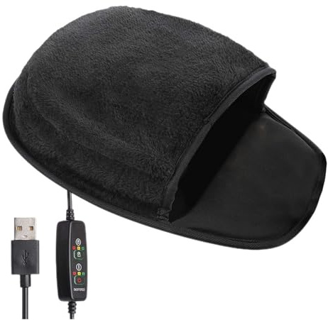 OSALADI USB Beheiztes Mauspad mit 3 Heizstufen PVC und Plüsch Material Verstärkte Kanten für Büro und Zuhause Komfortabler Computer Handwärmer