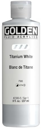 Or 0002380-5 8 oz - 236ml - Fluid Peinture acrylique Peinture de couleur bouteille - blanc de titane