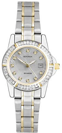 Sekonda Damen-Armbanduhr mit Steinbesatz