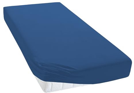 TM MAXX Jersey Spannbettlaken für Baby und Kinder mit Öko-Tex Standard (Dunkelblau 011, 80x160) Matratzenhöhe bis 25 cm, Spannbetttuch aus 100% Baumwolle