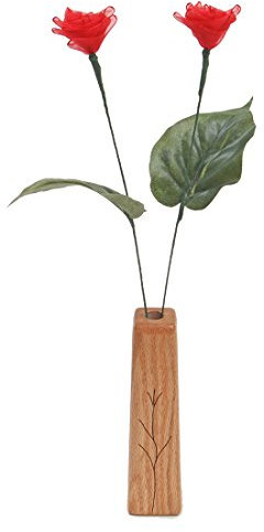 JustPaperRoses Spitzenband, Rosen, 45,7 cm hoch, mit Vase zum 13. Hochzeitstag, 2 Stiele