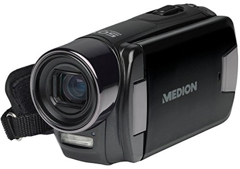 MEDION MD 86641 X47030 Full HD Camcorder, 5-fach optischer Zoom, Full HD Videoauflösung 1080p, schwenkbares 7,62 cm / 3.0 Touchscreen Display, 5.0 Megapixel CMOS Sensor, 10-fach digitaler Zoom, Li-Ionen Hochleistungsakku