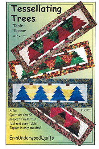 Tessellating Trees Table Runner Table Topper Quilt Pattern, Quilt-as-You-Go, Finished Size 48 by 16