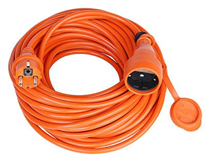 Verlängerungskabel Verlängerung Strom-Kabel Mit Schuko IP44 Garten (5,0 Meter, Orange)