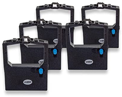 vhbw 5X Farbband Nylonband Tintenband kompatibel mit Nadeldrucker Oki Microline ML-182, ML-183, ML-192, ML-193, ML-280, ML-320 Ersatz für 9002303.