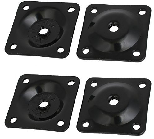 sourcing map 4Stk. 48mmx48mmx2mm Eisen Tischbein Montageplatten Schwarz DE de