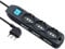 Electraline 62039 Multipresa 9 Posti con Cavo, Nero, 3 m