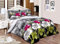 HASSTEX Printed Roses Florence Style 100% Egyptian Cotton Duvet Quilt Cover Bedding Set (Purple-Grey-Roses-Single)