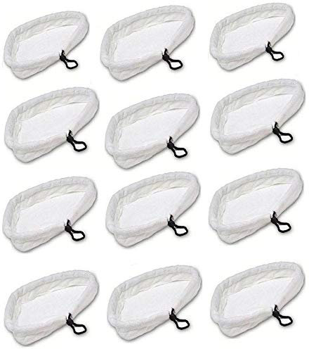 12x Panni di ricambio Scopa a Vapore in Microfibra a forma di Triangolo Bianchi Federe Universali con laccetto